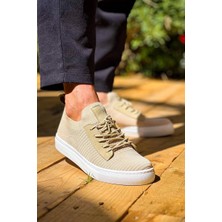 Arcus Premium Bej Triko Bağcıklı Günlük Erkek Ayakkabı