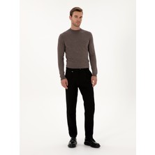 Cacharel Erkek Siyah Carrot Fit Flanel Kanvas Pantolon 50308722-VR046