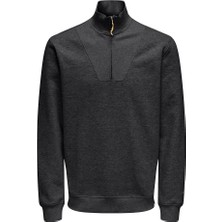 Only & Sons Erkek Yarım Fermuarlı Regular Fit Siyah Sweatshirt - 22034629