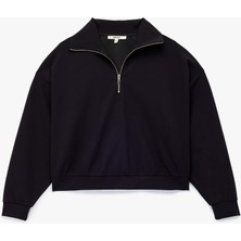 Rahat Kalıp Uzun Kollu Yarım Fermuarlı Sweatshirt  (Aw 25)