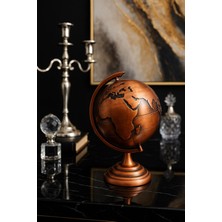 Ofisinize Masaüstü Dekorasyonu Bronz metal Dünya Küresi Masaüstü Süs Ofis ve Ev Dekoru Için 13X9 cm