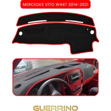 Mercedes Viano W447 2014+TORPİDO Koruma Halısı Kırmızı Kenar