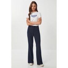 Hafif Ispanyol Paça Poliviskon Pantolon LGP0020 Lacivert