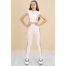 Pembe Kız Çocuk Tatylı Croplu 2'li Takım 20245