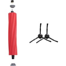 Asgard Grup Roborock Qrevo S - Pro - Maxv Uyumlu 1 Adet Ana Fırça 2 Adet Siyah Yan Fırça