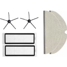 Asgard Grup Roborock S6 Pureuyumlu 2 Adet Siyah Yan Fırça 2 Adet Filtre 2 Adet Mop