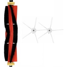 Asgard Grup Roborock S6 Maxv Uyumlu 1 Adet Ana Fırça 2 Adet Beyaz Yan Fırça