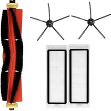 Asgard Grup Roborock S50/S55 Maxv Uyumlu 1 Adet Ana Fırça 2 Adet Filtre 2 Adet Siyah Yan Fırça