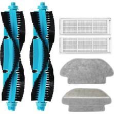 Asgard Grup Viomi V2 Uyumlu 2 Adet Mavi Ana Fırça 2 Adet Filtre 2 Adet Mop