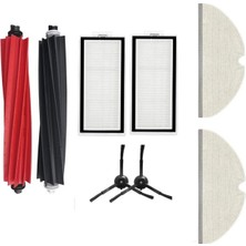 Asgard Grup Roborock Q8 Max+ Uyumlu 1 Adet Ana Fırça  2 Adet Filtre 2 Adet Siyah Yan Fırça 2 Adet Mop