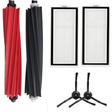 Asgard Grup Roborock Q5+ Uyumlu 1 Adet Ana Fırça  2 Adet Filtre 2 Adet Siyah Yan Fırça