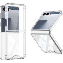Galaxy Z Flip 7 Kılıf Zore Full Camlı Kıpta Kapak - Şeffaf