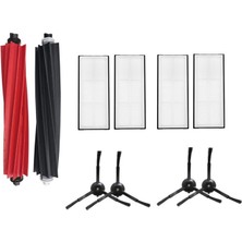 Asgard Grup Roborock Q5 Pro+ Uyumlu 1 Adet Ana Fırça 4 Adet Filtre 4 Adet Siyah Yan Fırça