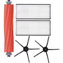 Asgard Grup Roborock S7+ Uyumlu 1 Adet Ana Fırça 2 Adet Filtre 2 Adet Siyah  Yan Fırça