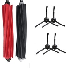 Asgard Grup Roborock Q8 Max+ Uyumlu 1 Adet Ana Fırça  4 Adet Siyah Yan Fırça