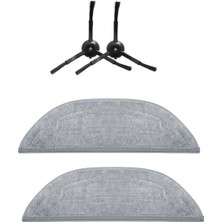 Asgard Grup Roborock S8 Maxv Ultra Uyumlu 2 Adet Siyah Yan Fırça 2 Adet Mop