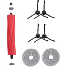Asgard Grup Roborock Qrevo S - Pro - Maxv Uyumlu 1 Adet Ana Fırça 4 Adet Siyah Yan Fırça 2 Adet Mop