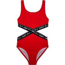 Deep Beach KIRMIZI KIZ ÇOCUK MAYOKINI DB200568CM