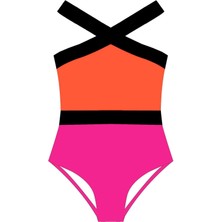 Deep Beach PEMBE-TURUNCU KIZ ÇOCUK MAYO DB200703CM