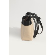 Hasır Yavrulu Kontrast Çanta