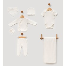 0-3 Ay Bebeklere Çıtçıtlı Body Li  7 Parçalı  Zıbın Takımı
