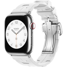 Ile Uyumlu Watch 38MM/40MM Spor Görünümlü Krd-94 Silikon Kordon Beyaz