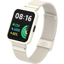 Xiaomi Ile Uyumlu Redmi Watch 2 Lite Krd-66 Metal Kordon Krem