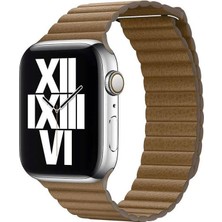 Ile Uyumlu Watch 44MM Krd-09 Deri Lop Kordon Kahverengi