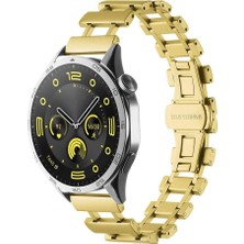 Ile Uyumlu Gt2 46MM Krd-96 22MM Metal Kordon Gold