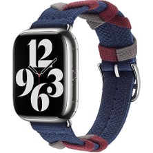 Ile Uyumlu Watch 42MM Krd-97 Sarmal Örgü Tasarımlı Kordon Lacivert