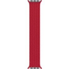 Watch Series 6 44MM Için Kordon, (Medium Size, 147MM) Knitted Fabric Single Loop Kırmızı [watch Series 6 44MM ile Uyumlu Kordon - Kırmızı]