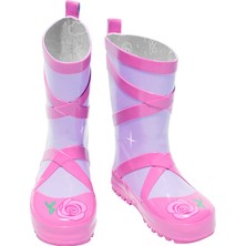 Kidorable Pembe Balerin Yağmur Çizmesi %100 Doğal Kauçuk Kız Çocuk İçin Su Geçirmez Tasarım