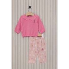 Us Polo Kız Bebek Uzun Kol 2lı Takım - Karanfil