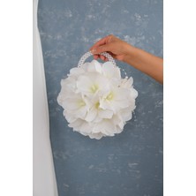 Incili Zambak Özel Tasarım Yuvarlak Çanta Gelin Buketi