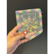 14X12 cm Boncuk Pul Işleme Lotus Cep Arma Dikiş Aplike