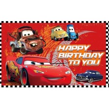 Araba Temalı Özel Doğum Günü Afişi Arka Fonu 60X100 Vinil Branda Pankart Doğum Günü Parti Seti Süsü