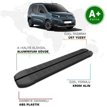 Citroen Berlingo Yan Basamak Kısa Şasi 2024 Model ve Sonrası S-Line Siyah