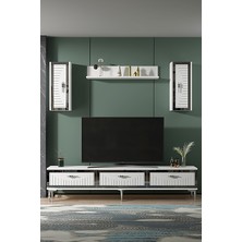 TVR1801BS- Tuna Tv Ünitesi Takımı 180CM Beyaz - Gümüş
