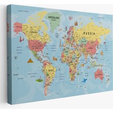  Dünya Haritası Tablo Son Derece Detaylı Dekoratif OKYANUSLU-2019