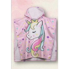 Kapüşonlu Çocuk Bornoz Panço