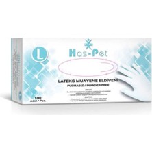 Haspet 100 Adet Pudrasız Lateks Muayene Eldiveni L Beden – Tek Kullanımlık