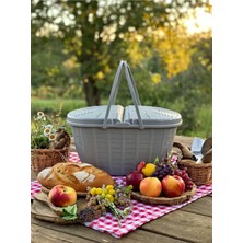 Plastik Piknik Sepeti 25 Lt – Geniş Hacimli, Dayanıklı ve Kolay Taşınabilir (50X33.5X27 Cm)