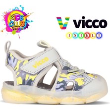 Vicco Monrovia Ortopedik Çocuk Spor Sandalet Gri Suni Deri Erkek Çocuk İçin Konforlu Tasarım