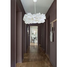 30 cm Beyaz Midi Boy Çiçek Avize – Beyaz El Yapımı Dekoratif Modern Minimalist Tasarım