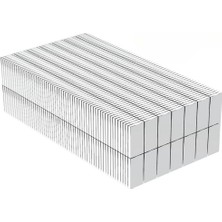 ALFA AKSESUAR 03 100 Adet 15X10X1.5 mm Köşeli Neodyum Mıknatıs N35 Magnet Dayanıklı Nikel Kaplama