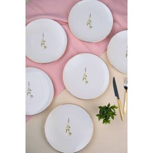 Tabak Evi Porselen Natura Salkım Altın Yaldız Pasta Tabağı 20,50CM 6 Lı