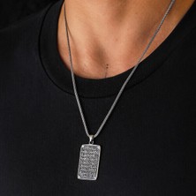 Ayetel Kursi Muskalık ve Çevşen 925 Ayar Gümüş Erkek Kolye