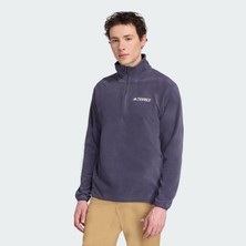 adidas Multi Essentials 1/2 Zip Fleece Erkek Mavi Dik Yaka Sweatshirt