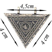  Açılabilen Üçgen Tugra Muskalıkçevşen Dualı Erkek 925 Ayar Gümüş Kolye