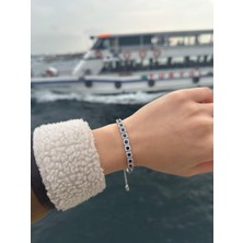 Zirkon Taş Gl Su Yolu Bileklik 925 Ayar Gümüş